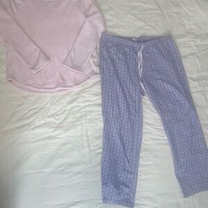 Sonoma Pink Long-Sleeve Top with Lavender Patterned Pajama Pants